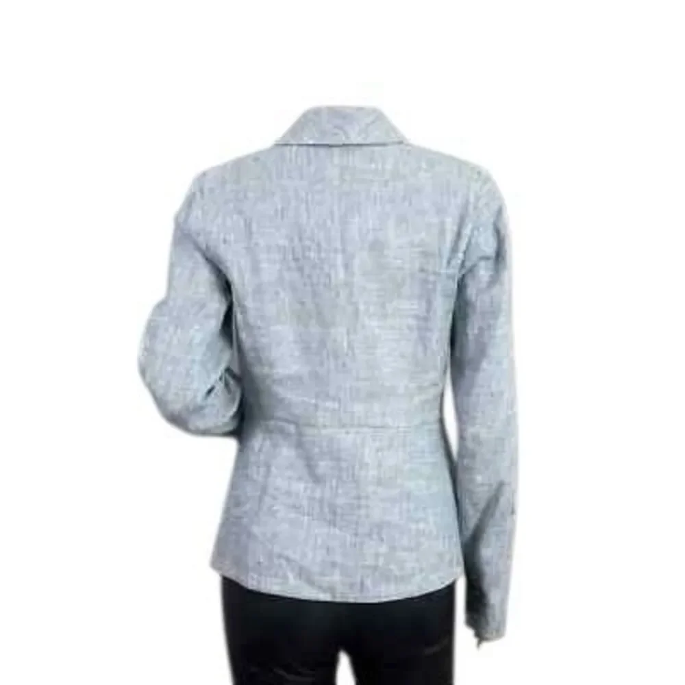 ✨CAbi Beachwalk Linen Blend Blue Sz 6 Blazer✨